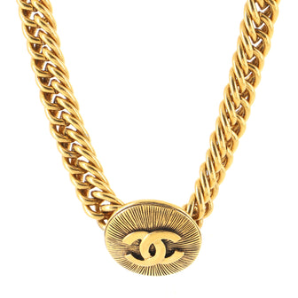 Chanel Vintage CC Round Choker Necklace Metal