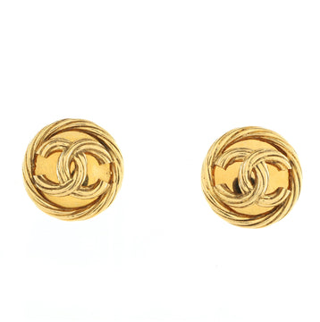 Chanel Vintage Round CC Clip-On Earring Earrings Metal