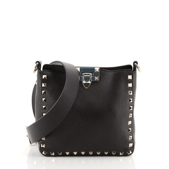 Valentino Rockstud Flip Lock Messenger Bag Leather Mini