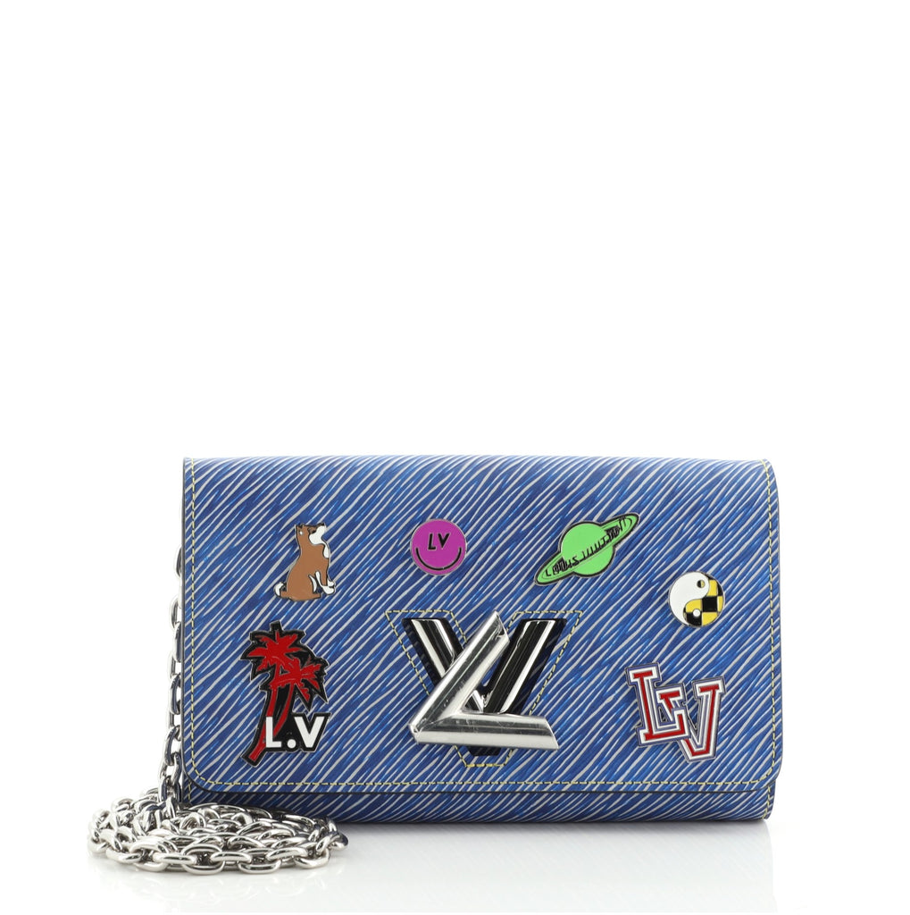 Louis Vuitton EPI Denim Twist Pins Chain Wallet