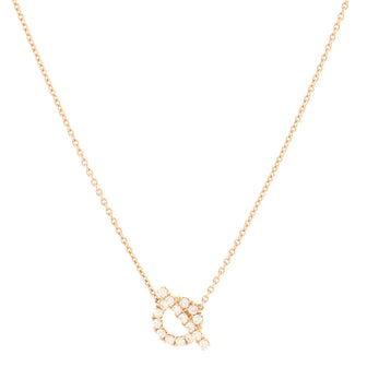 Hermes Finesse Pendant Necklace 18K Rose Gold and Diamonds