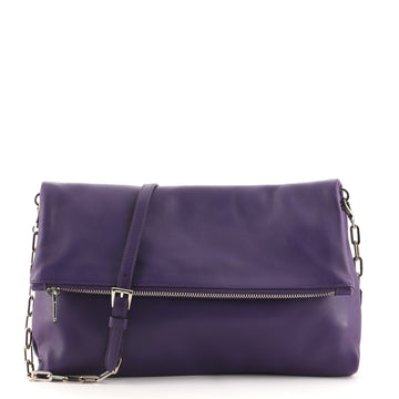 Prada Fold Over Chain Flap Bag Soft Calf Medium