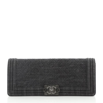 Chanel Boy Flap Chain Clutch Quilted Denim Medium