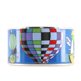 Hermes Bangle Bracelet Printed Enamel Extra Wide