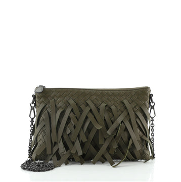 Bottega Veneta Zip Top Messenger Fringe Intrecciato Nappa Small