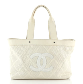 Chanel CC Tote Perforated Leather East West