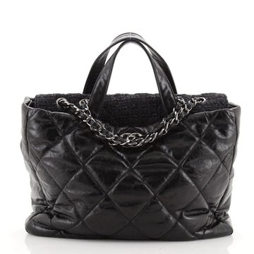 Chanel Portobello Tote Quilted Glazed Calfskin and Raffia Large