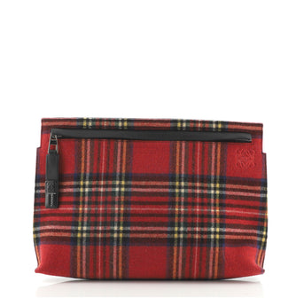 Loewe T Pouch Tartan Wool