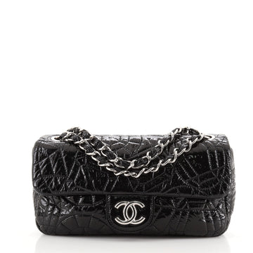 Chanel Graphic Edge Flap Bag Quilted Patent Vinyl Small