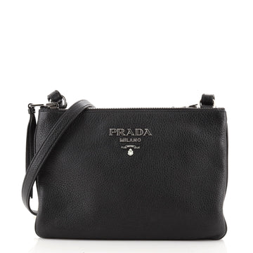 Prada Double Zip Crossbody Bag Vitello Phenix Small