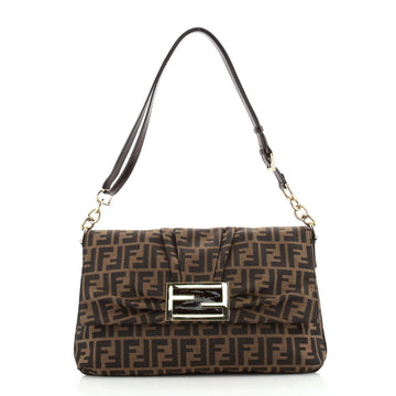 Fendi Mia Flap Crossbody Bag Zucca Canvas Medium