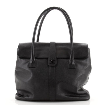 Chanel Vintage CC Turnlock Satchel Caviar Large
