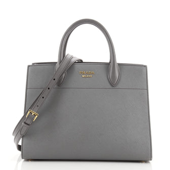 Prada Bibliotheque Tote Saffiano with City Calf Medium