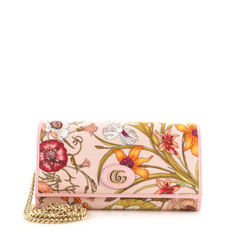 Gucci Wallet on Chain Flora Canvas