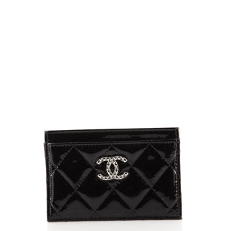Chanel Brilliant Card Holder Quilted Patent