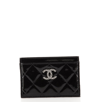 Chanel Brilliant Card Holder Quilted Patent