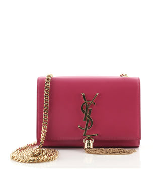 Saint Laurent Classic Monogram Tassel Crossbody Bag Leather Small