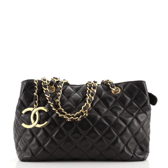 Chanel Vintage CC Charm Tote Quilted Lambskin Medium