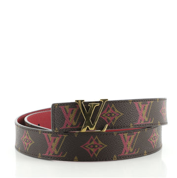 Louis Vuitton LV Initiales Reversible Belt Rainbow Monogram and Leather Thin