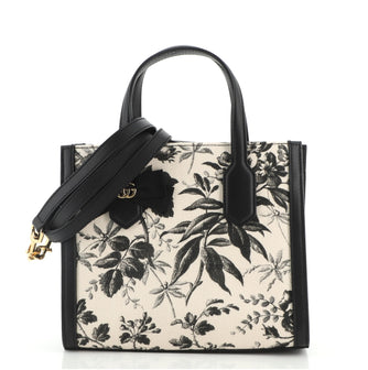 Gucci GG Ribbon Tote Printed Linen Small