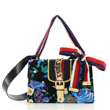 Gucci Sylvie Shoulder Bag Printed Velvet Small