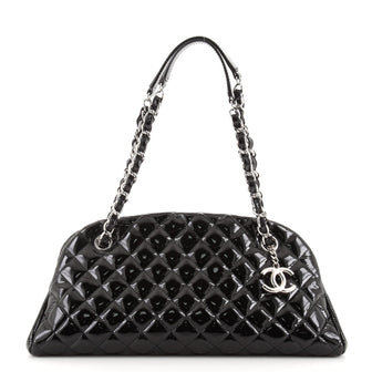 Chanel Just Mademoiselle Bag Quilted Patent Medium