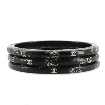 Chanel Camellia Bangle Set Bracelet Resin