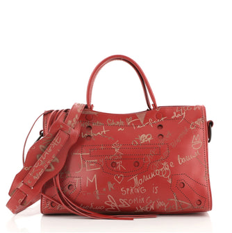 Balenciaga Blackout City Bag Printed Leather Small