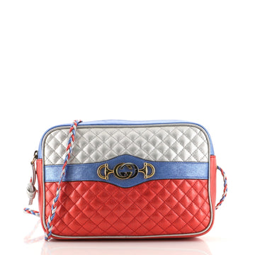 Gucci Trapuntata Camera Bag Quilted Laminated Leather Medium