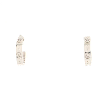 Gucci GG Huggie Clip-On Earrings 18K White Gold