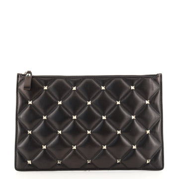 Valentino Candystud Zip Pouch Leather Large