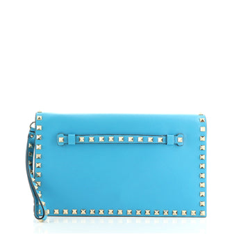 Valentino Rockstud Flap Clutch Leather