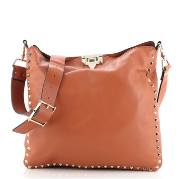 Valentino Rockstud Flip Lock Messenger Bag Leather Medium