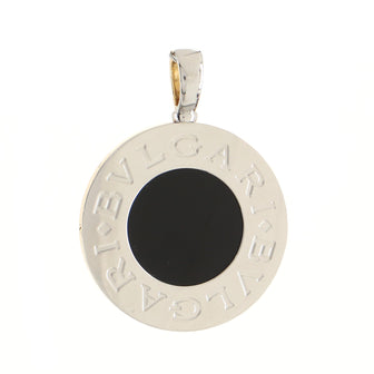 Bvlgari Bvlgari Reversible Circle Pendant Necklace 18K Yellow Gold and Stainless Steel with Onyx