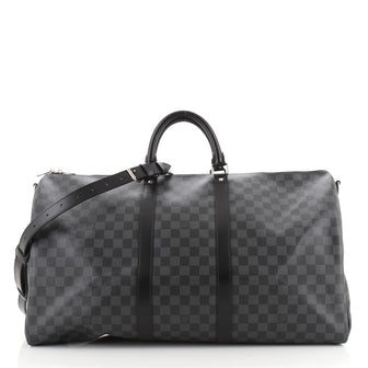 Louis Vuitton Keepall Bandouliere Bag Damier Graphite 55