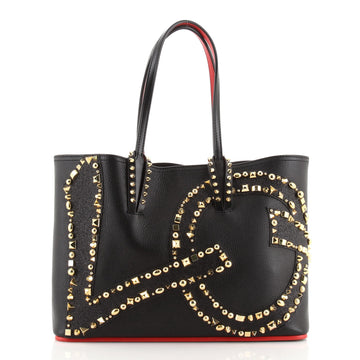 Christian Louboutin Cabata East West Tote Studded Glitter and Leather Small