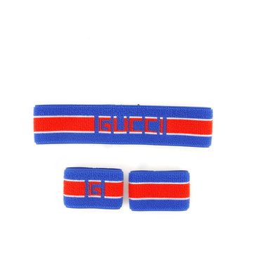 Gucci Gucci Stripe Headband and Wristband Set Cotton Medium