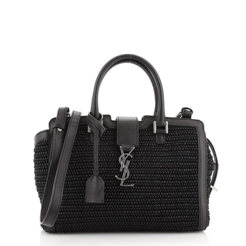 Saint Laurent Monogram Cabas Downtown Raffia with Leather Baby