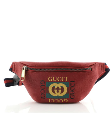 Gucci Logo Belt Bag Printed Leather Small
