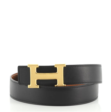 Hermes Constance Reversible Belt Leather with Guilloche Medium
