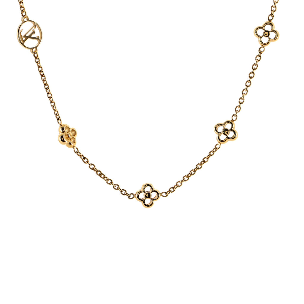 Louis Vuitton Flower Full Necklace Metal Gold 78906181