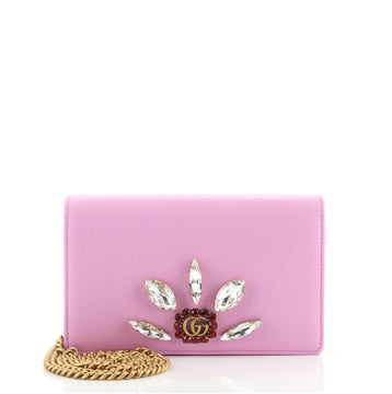 Gucci GG Marmont Chain Wallet Embellished Leather Mini