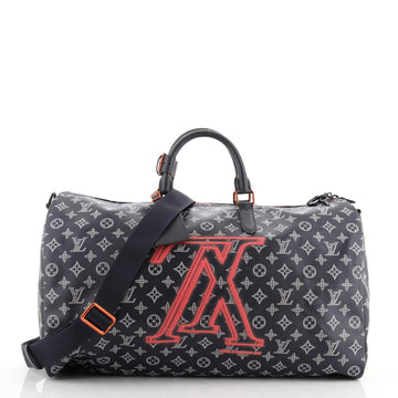 Louis Vuitton Keepall Bandouliere Bag Limited Edition Upside Down Monogram Ink 50