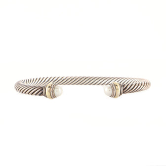 David Yurman Cable Classic Bracelet Sterling Silver with 14K Yellow Gold and Pearls 4mm
