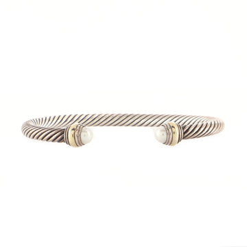 David Yurman Cable Classic Bracelet Sterling Silver with 14K Yellow Gold and Pearls 4mm
