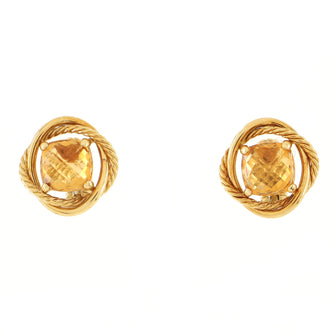 David Yurman Infinity Clip-On Earrings 18K Yellow Gold and Citrine 11mm