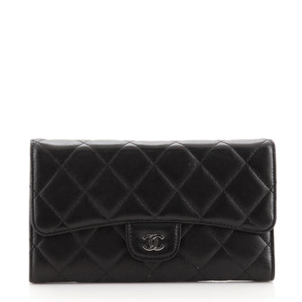 Chanel L-Flap Wallet Quilted Lambskin Long