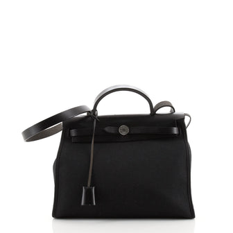 Hermes Herbag Zip Leather and Toile 31