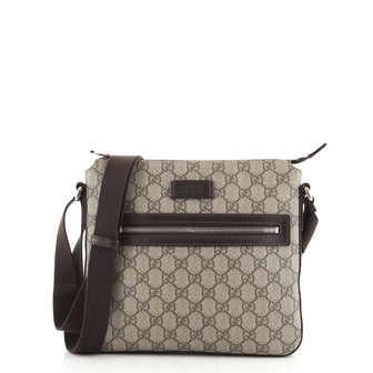 Gucci Front Zip Messenger GG Coated Canvas Medium