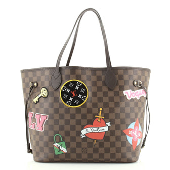 Louis Vuitton Neverfull NM Tote Limited Edition Patches Damier MM